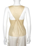 Christian Dior Gold Vintage Lurex Jersey Pleat Tank Top - FR 36 / 4