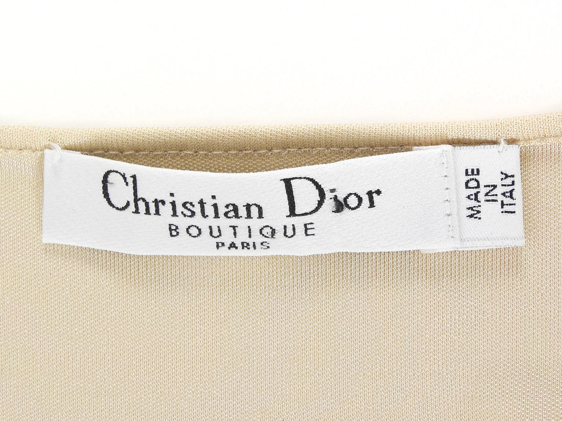 Christian Dior Gold Vintage Lurex Jersey Pleat Tank Top - FR 36 / 4