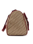 Dior 2005 Vintage Street Chic Red Tan Oblique Canvas Diorissimo Boston Bag