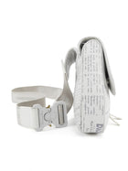 Christian Dior Homme x Daniel Arsham 2020 White Grained Calfskin Newspaper Print Saddle Bag