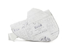Christian Dior Homme x Daniel Arsham 2020 White Grained Calfskin Newspaper Print Saddle Bag