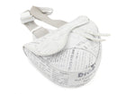 Christian Dior Homme x Daniel Arsham 2020 White Grained Calfskin Newspaper Print Saddle Bag