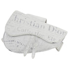 Christian Dior Homme x Daniel Arsham 2020 White Grained Calfskin Newspaper Print Saddle Bag