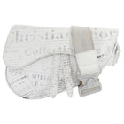 Christian Dior Homme x Daniel Arsham 2020 White Grained Calfskin Newspaper Print Saddle Bag