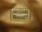 Dolce and Gabbana Gold Metallic Sequin Leather Bow Small Shoulder Flap Bag