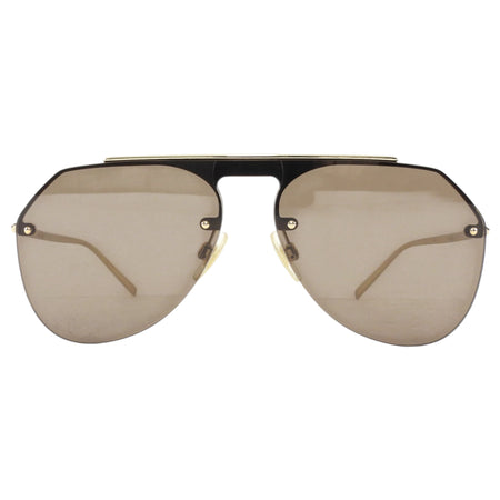 Dolce & Gabbana Brown Gold Shield Aviator Rimless Sunglasses GG2213