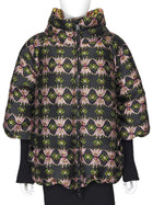 Double J  Floral Jacquard and Nylon Reversible Padded Bomber Jacket - S