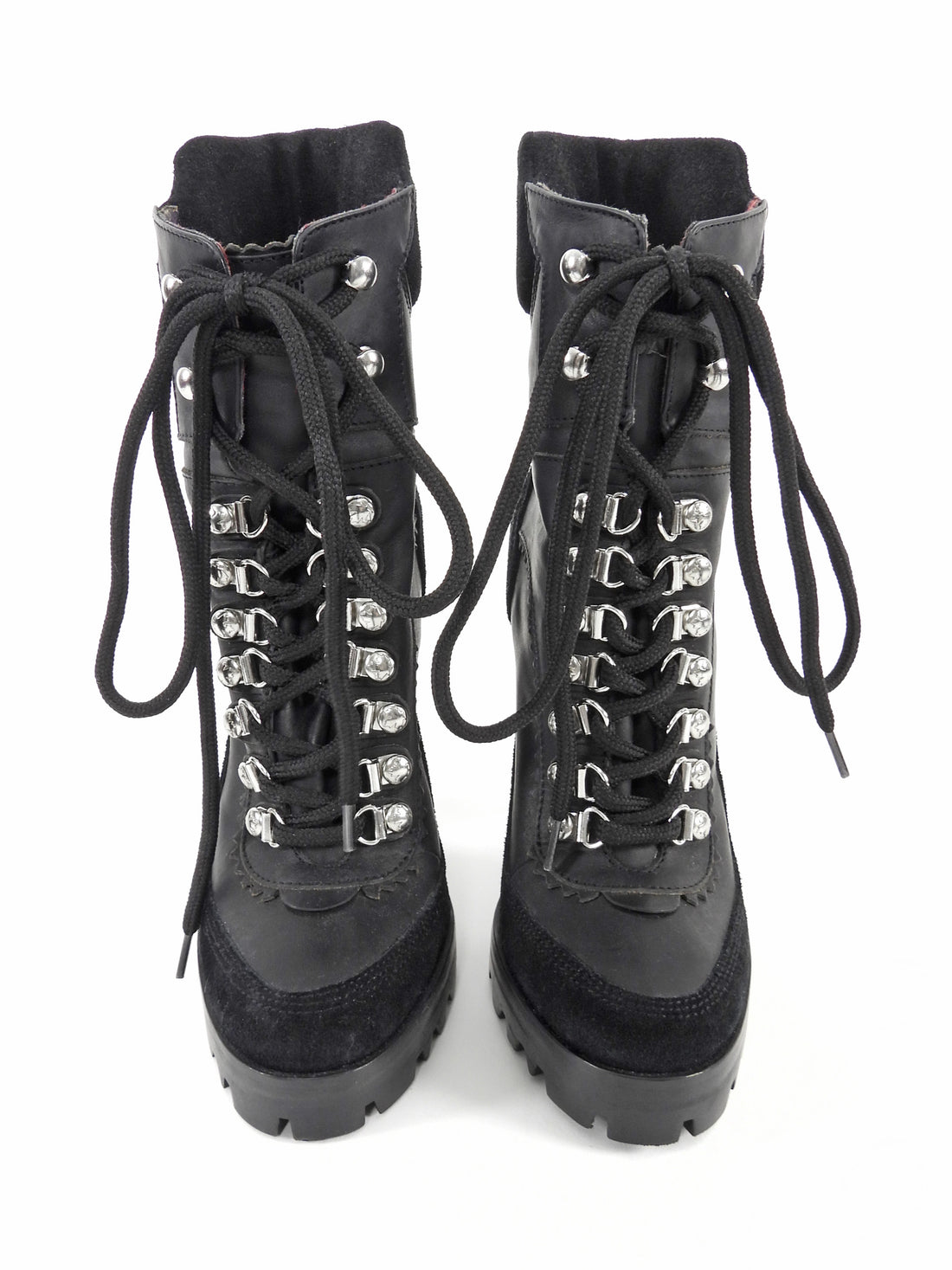 DSQUARED2 Black Canada Hiking Heeled Ankle Boots - 37