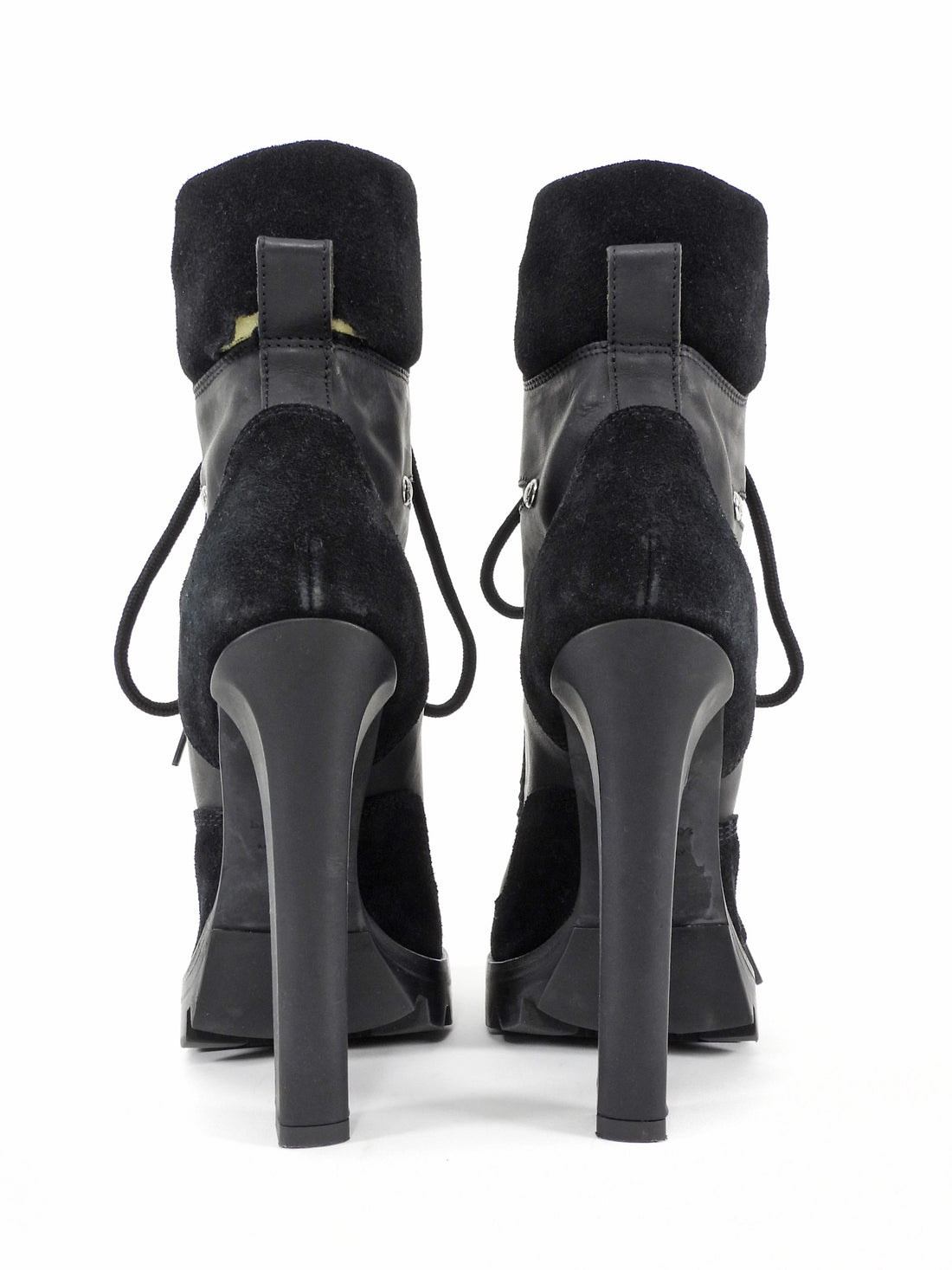 DSQUARED2 Black Canada Hiking Heeled Ankle Boots - 37
