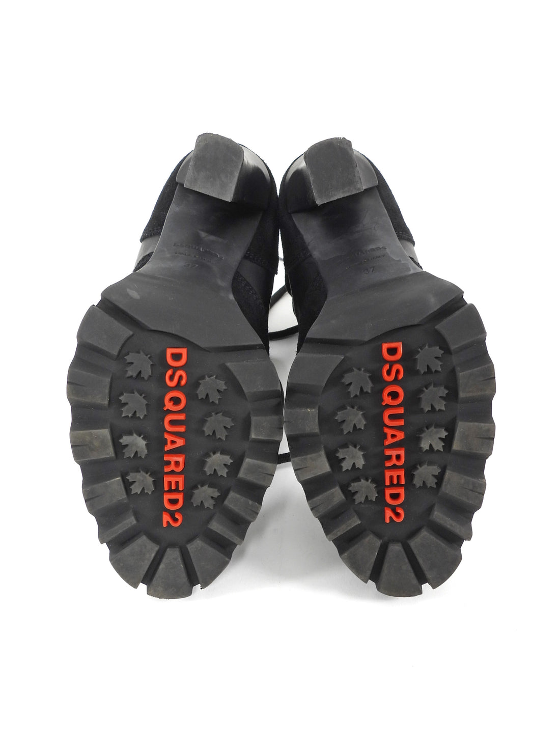DSQUARED2 Black Canada Hiking Heeled Ankle Boots - 37