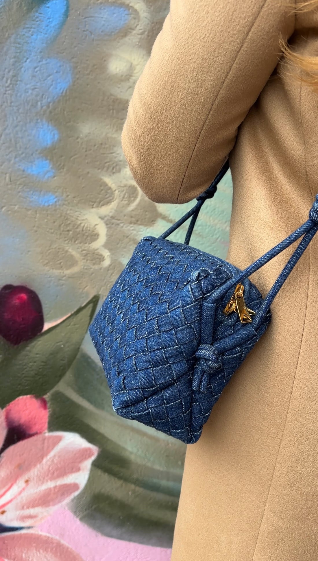 Bottega Veneta Small Denim Intrecciato Loop Crossbody Bag