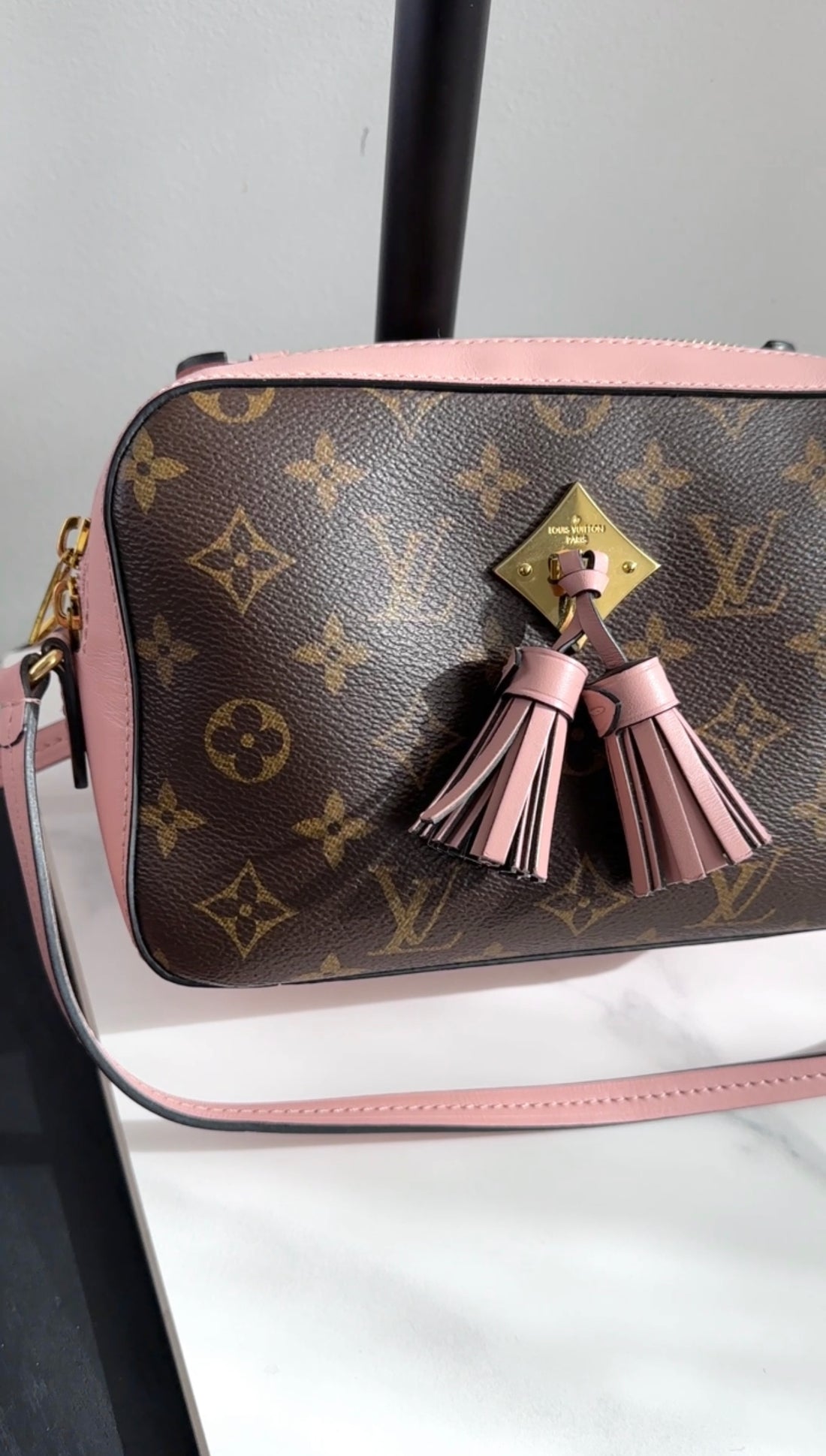 Louis Vuitton Saintonge Monogram Canvas and Pink Leather Crossbody Bag