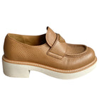 Prada Brown Leather Logo Loafers - 36
