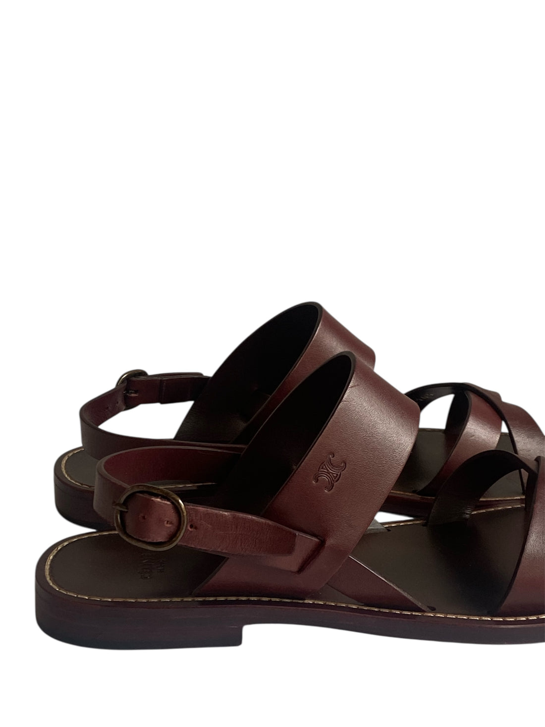 Celine Brown Leather Lerins Sandals  - 40