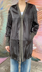 Akris Army Green Sable Fur Reversible Zip Coat - US 6