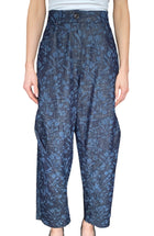 Giorgio Armani Navy Denim Floral Printed Metallic Wide-Leg Jeans - IT 44 / US 8-10