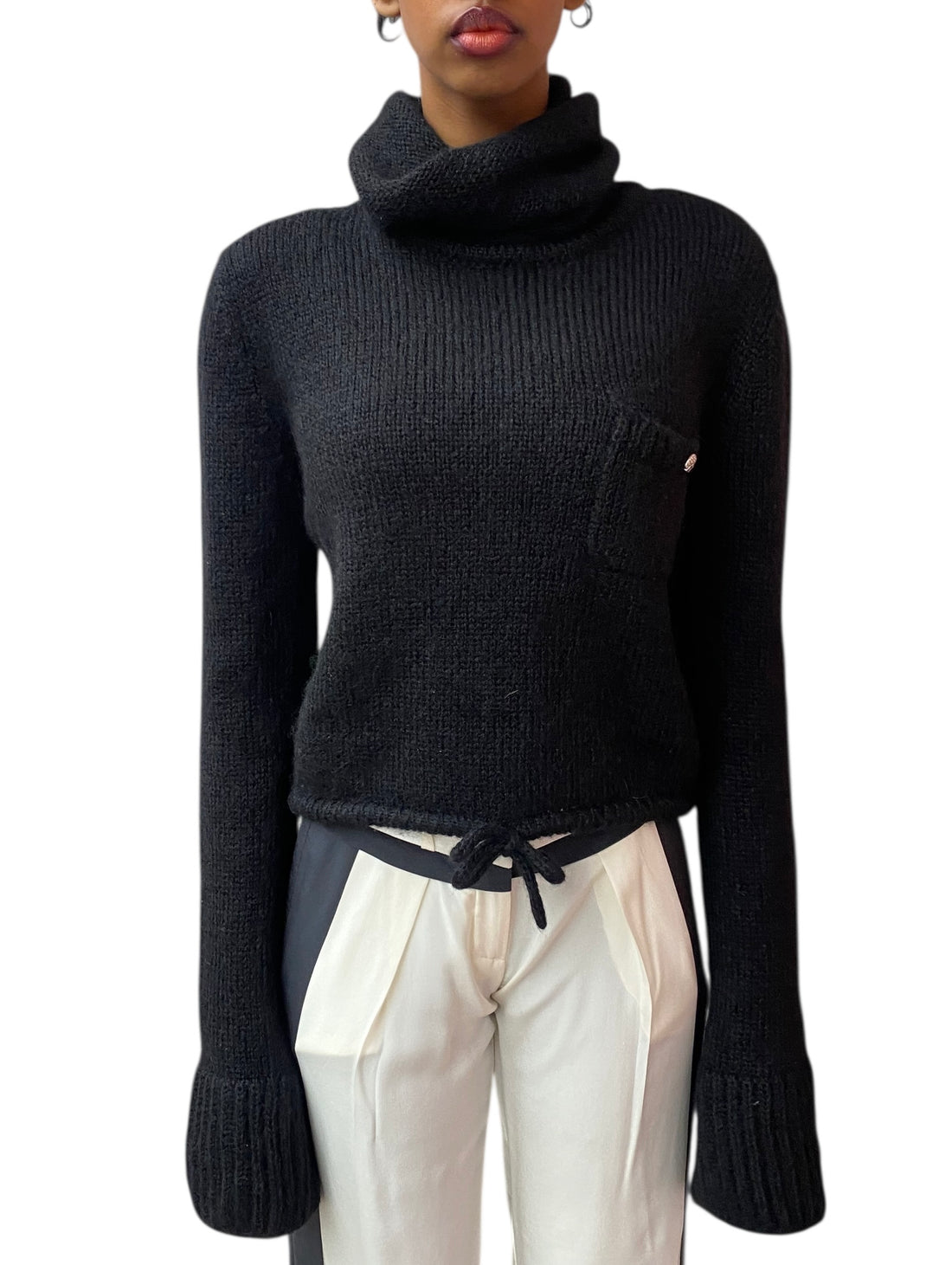 Chanel Black Mohair Blend Turtleneck Sweater - 40 / US 6