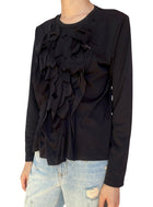 Comme Des Garçons Black Ruffle Panel Long Sleeve - L / US 10