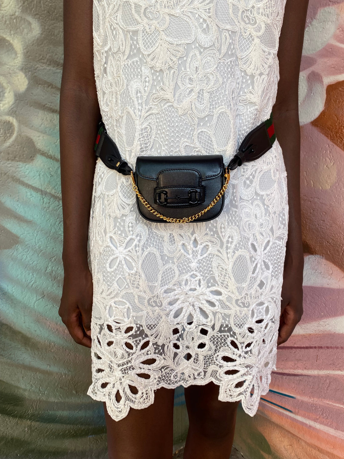 Gucci Black 1995 Horsebit Belt / Mini Wallet Bag