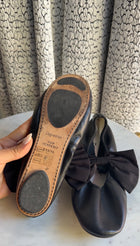 Repetto Black Soft Leather Bow Ballet Flats - 41