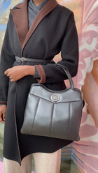 Gucci Black Leather Petite GG Two Way Tote Bag