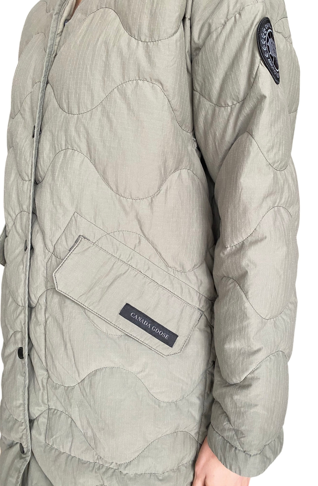 Canada Goose Army Green Elgin Quilted Reversible Down Coat - S
