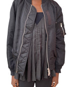 Sacai Black Peplum Lined Bomber Jacket - JP 1 / US 6