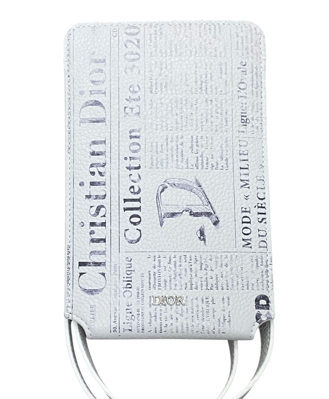 Dior x Daniel Arsham Homme SS20 Newsprint Grained Calfskin Phone Pouch