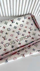 Louis Vuitton Pink and White Monogram Silk Garden 90cm Shawl Scarf