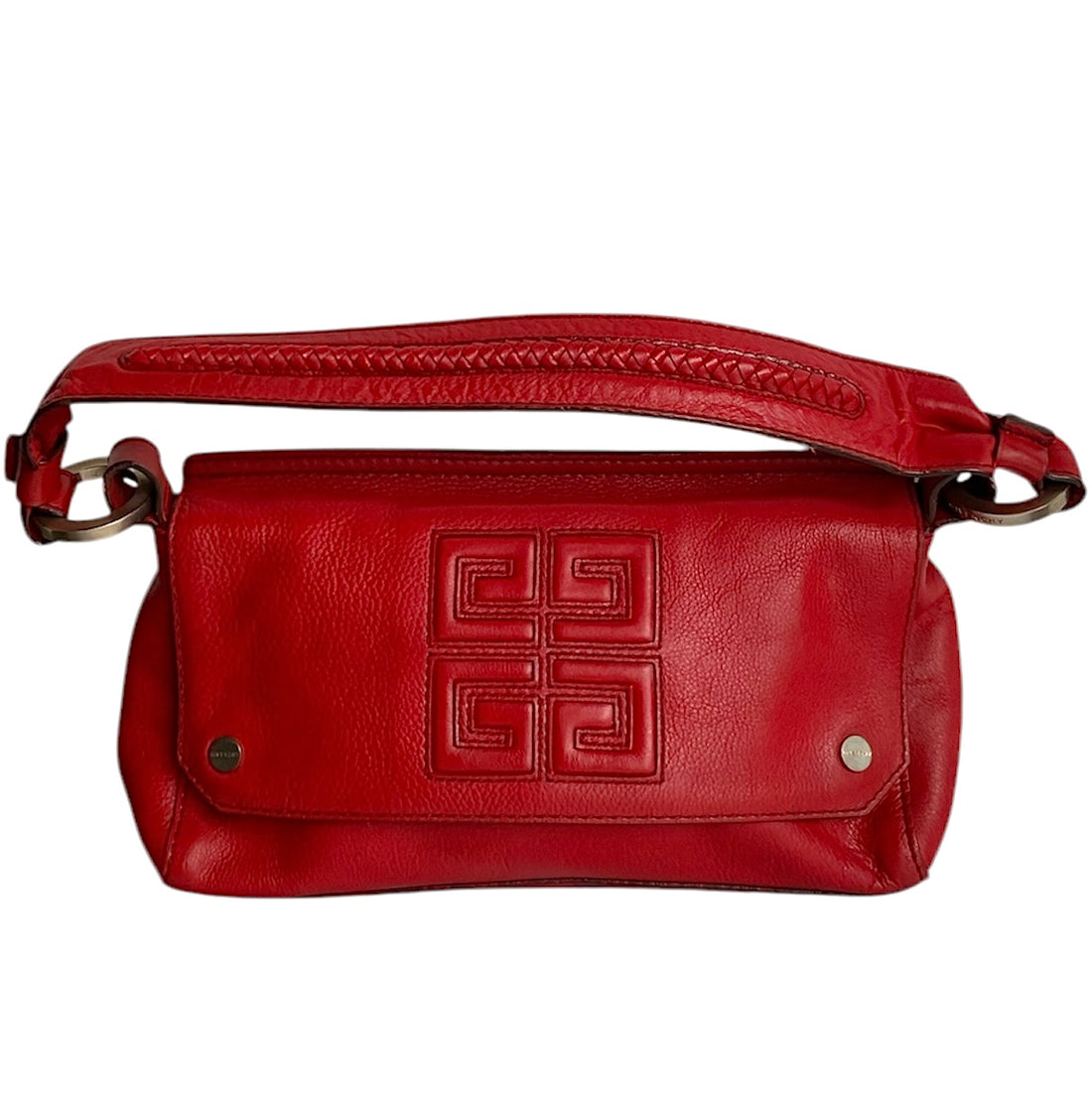 Givenchy Red Nobile Embossed Shoulder Bag