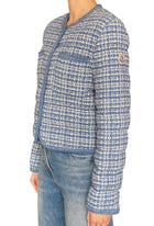Moncler Blue Eliadi Quilted Tweed Down Jacket - 2 / M/ US 6