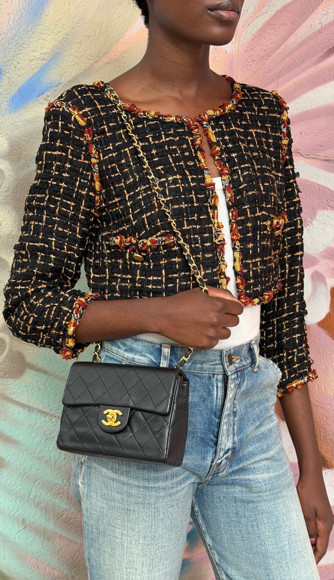 Chanel Black Vintage 1989 Quilted Leather Mini Classic Flap Bag GHW