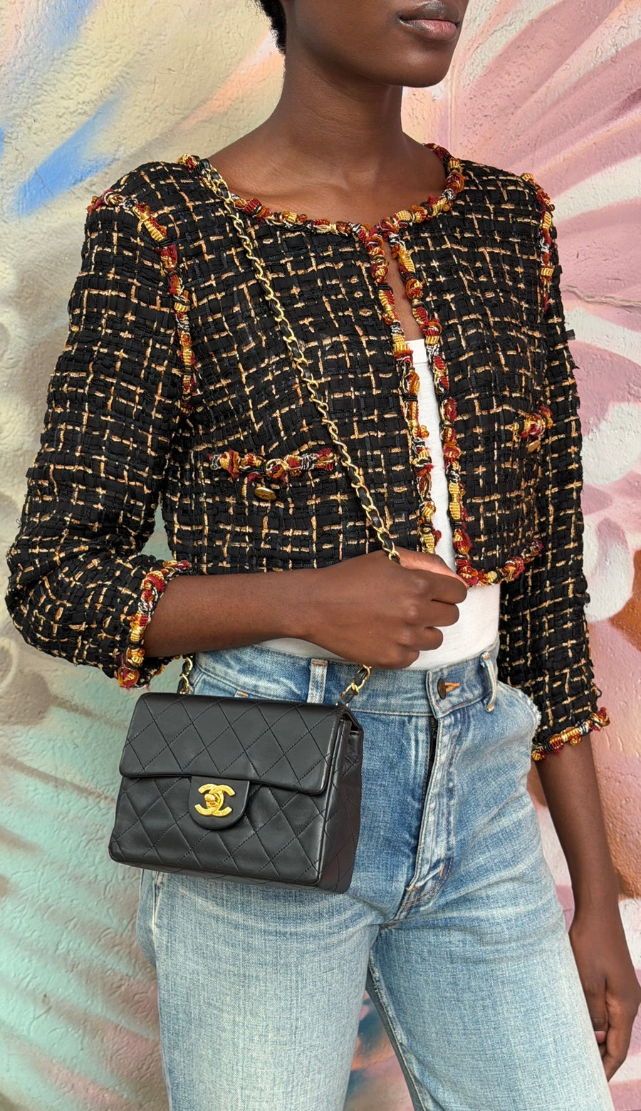 Chanel Black Vintage 1989 Quilted Leather Mini Classic Flap Bag GHW