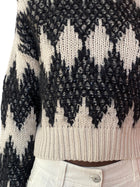 Brunello Cucinelli Beige Cashmere Blend Jacquard Knit Sweater - S