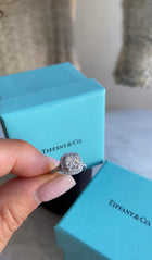 Tiffany & Co. Platinum Cushion Cut Brilliant Soleste Double Halo Engagement Ring - 4.75 / 15.5