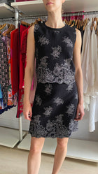 Giambattista Valli Black Floral Embroidered Boucle 2-Piece Tank & Skirt Set - IT 44 / US 6-8