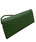 The Row Moss Green Leather Peggy Clutch with Straps