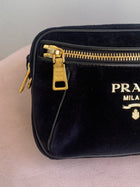 Prada Black Velluto Velvet Belt Bag