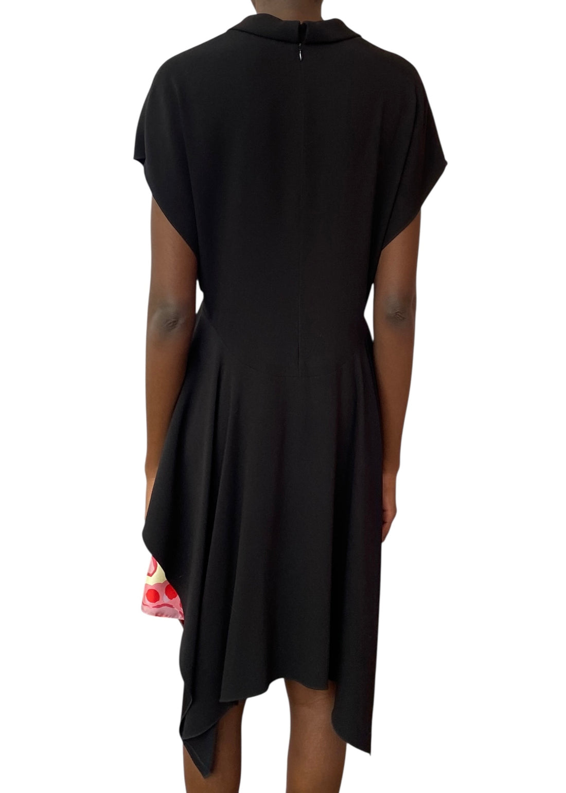 Balenciaga Black Silk Chiffon Floral Sheath Dress