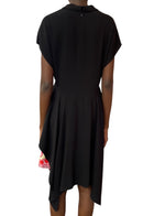 Balenciaga Black Silk Chiffon Floral Sheath Dress - 40 / US 4-6