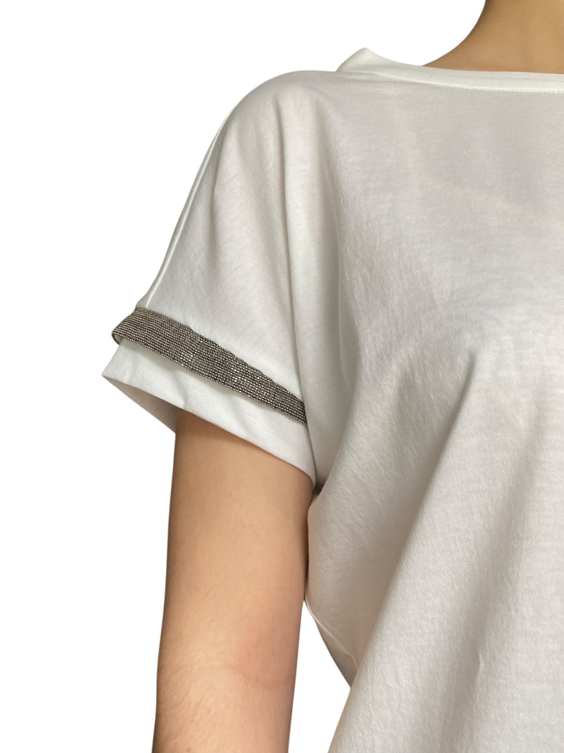 Brunello Cucinelli White Monili Tee - S / US 6