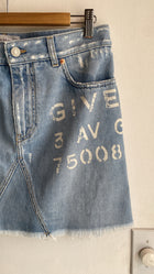 Givenchy Logo Printed Denim Mini Skirt - 38