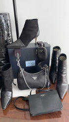 Prada Black Saffiano Leather Phone Pouch
