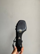 Prada Black Strappy Logo Sandals - 36.5