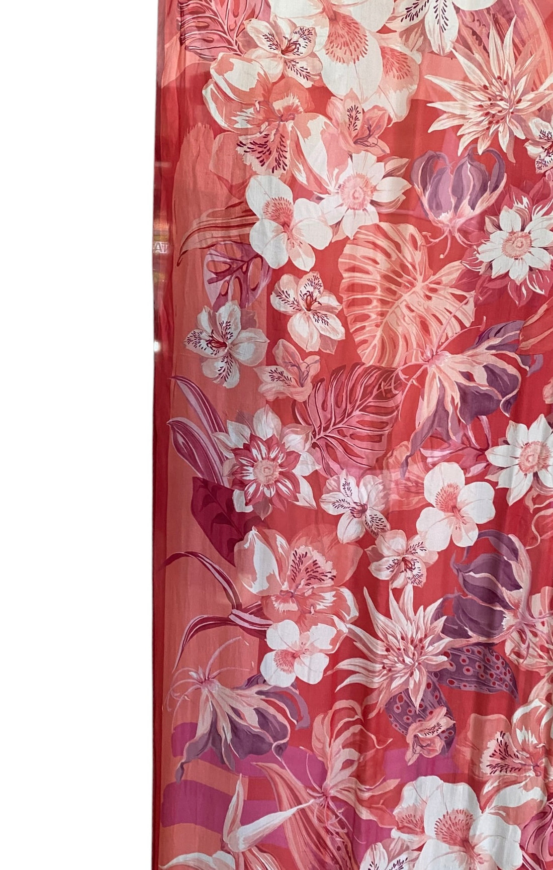 Salvatore Ferragamo Pink Floral Print Silk Scarf