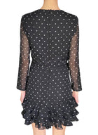 Giambattista Valli Black Silk Polka Dot Ruffle Mini Dress - IT 44 / US 6-8