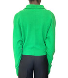 Louis Vuitton Green 1/4 Knit Wool Blend Sweater - M