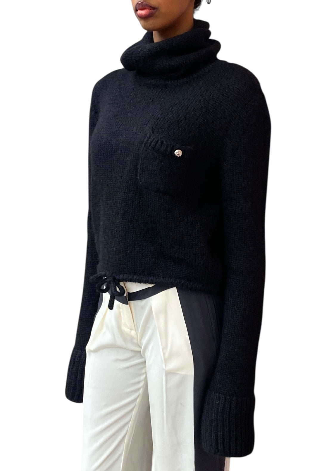 Chanel Black Mohair Blend Turtleneck Sweater - 40 / US 6