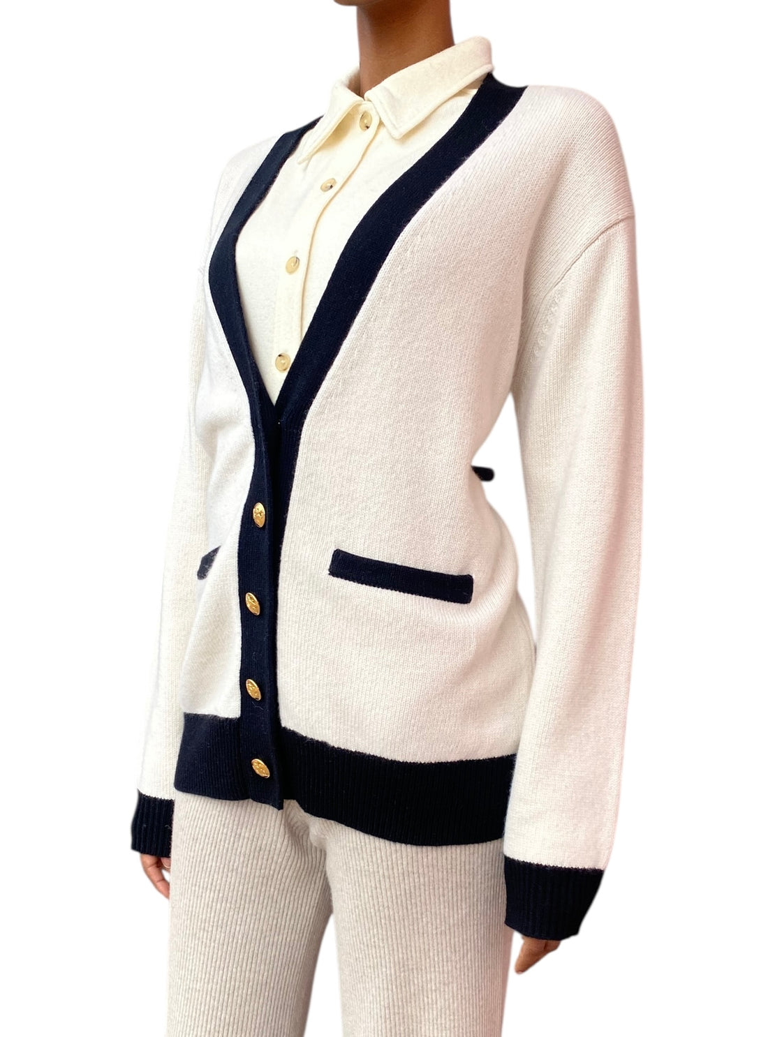 Nili Lotan White Neshat Cashmere Cardigan - M