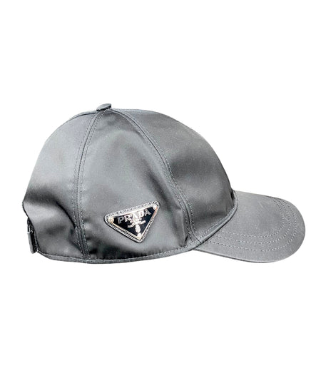 Prada Black Nylon Logo Baseball Cap - S
